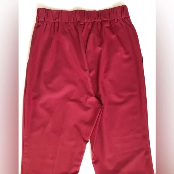 Express Super High Rise Pleated Ankle Pants in Coral Red Small - Picture 3 of 6